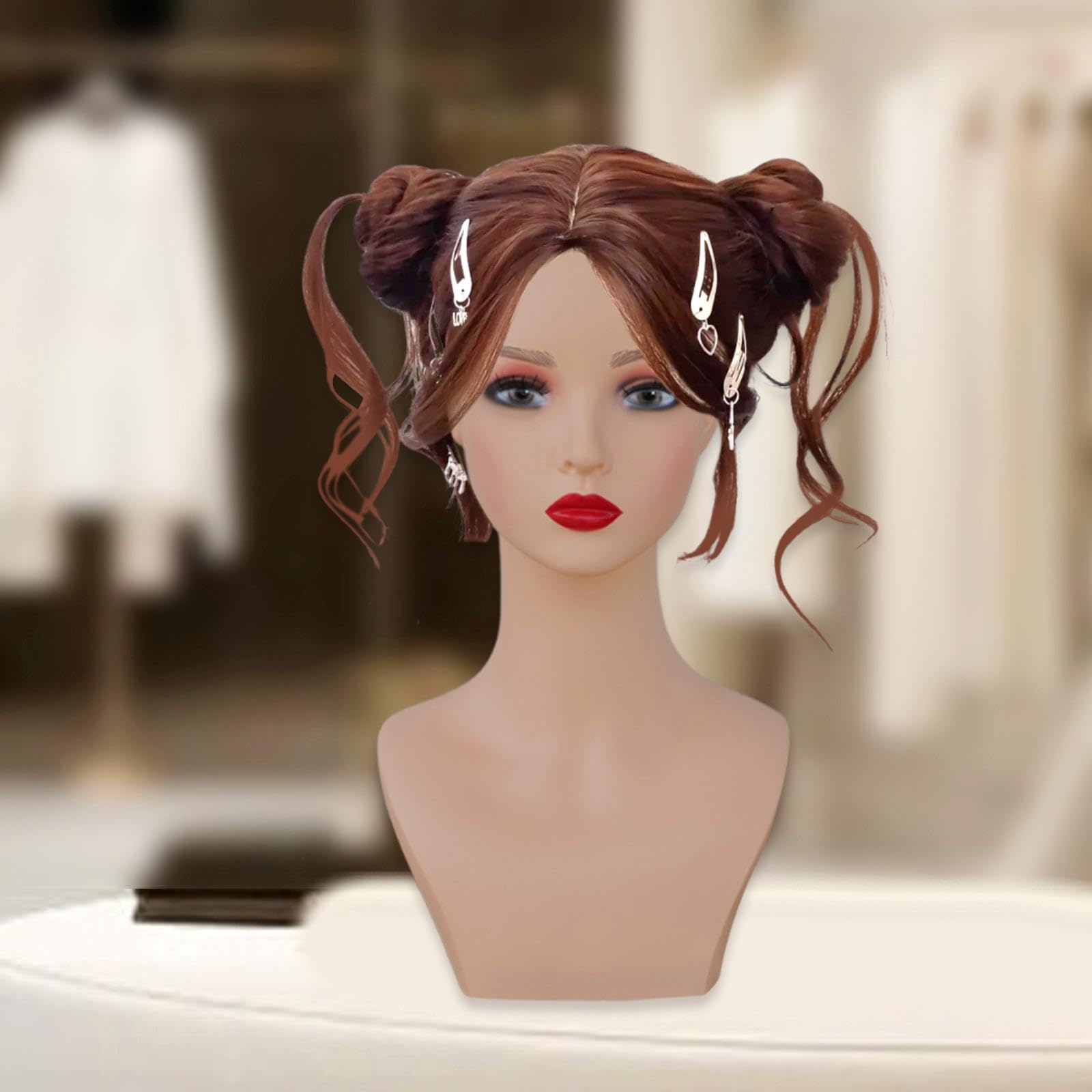 Cabeza de maniquí femenino, busto de cabeza de maniquí, soporte para peluca, soporte de exhibición de peluca para uso personal, Style a