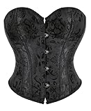 Alivila.Y Fashion Sexy Vintage Corset Short Torso Jacquard Bustier Overbust Corsets 4810-Black-L