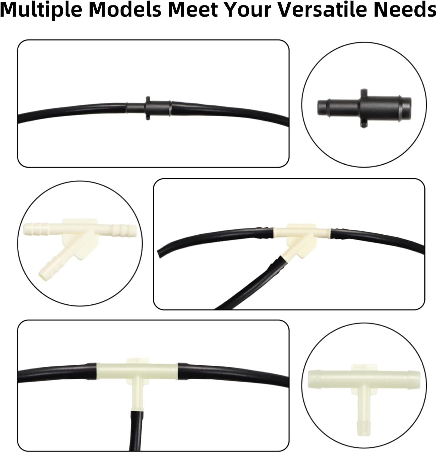 159 Pieces Vacuum Connector Assortment, 32 Sizes Automotive Vacuum Tee Connector Kit, Heat Resistance 240°C / 460℉ Nylon Tubing Hose Cap for Automotive Replacement, Tube Maintenance