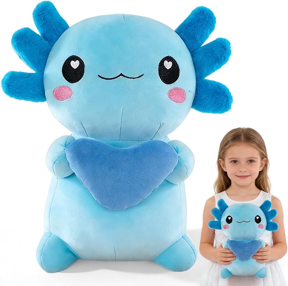 Axolotl With Heart + Blue