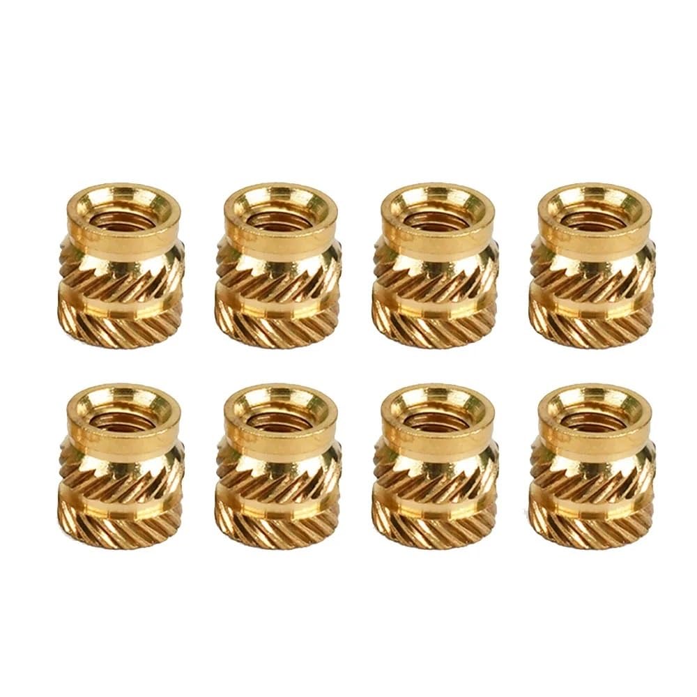 Tuercas de inserción calor latón for impresora 3d, 500 Uds., doble sarga, inyección fusión en caliente, insertos roscados, tuercas M1.6M2M2.5M3M4M5M6M8M10(8MM*M4X7MM)