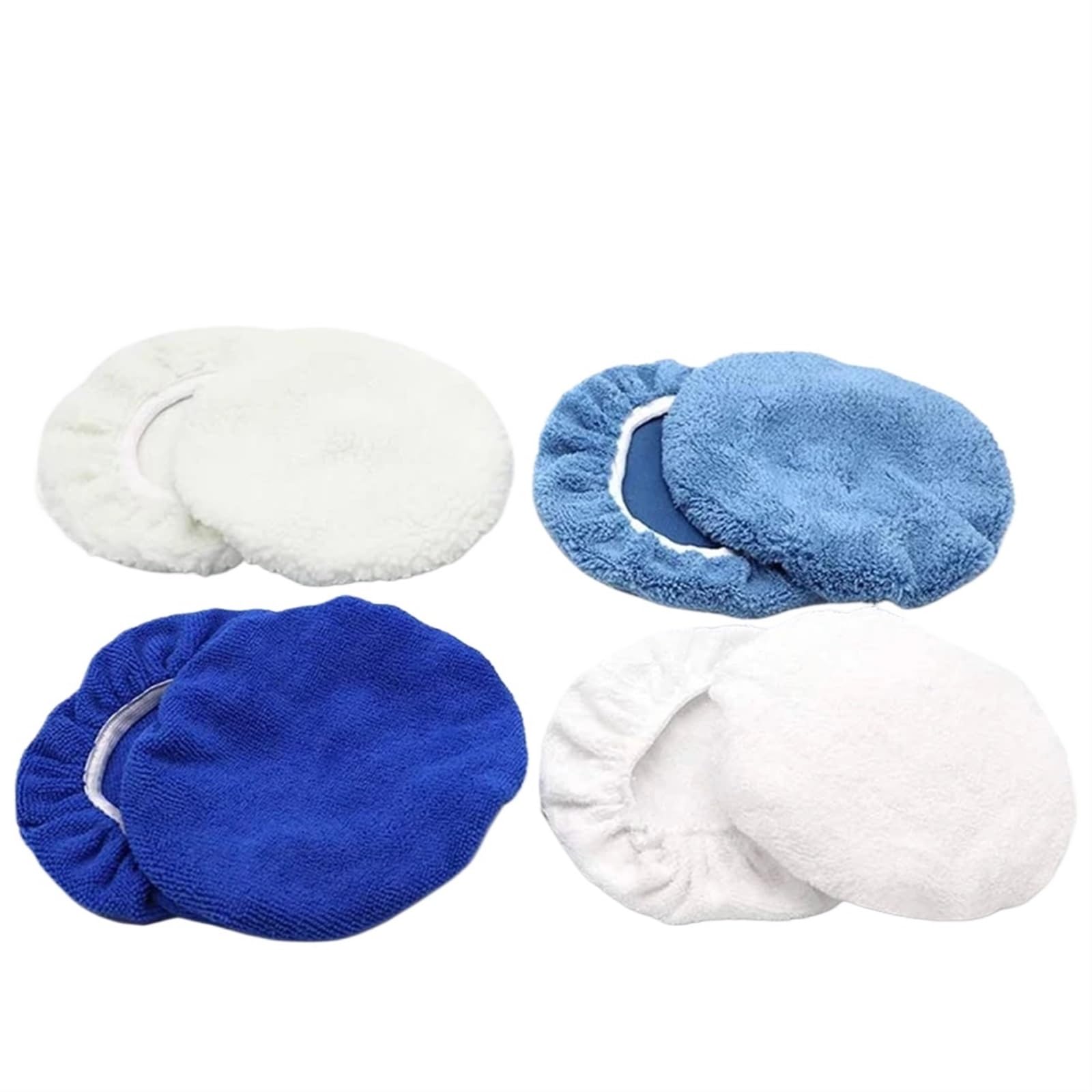 Pad Polissage Tampon de Polissage for polisseuse, Housse de Protection en Laine Polaire Corail, Microfibre, Coton, Bonnet de Polissage for Voiture for Le Cirage(5-6in Mix 8pcs)