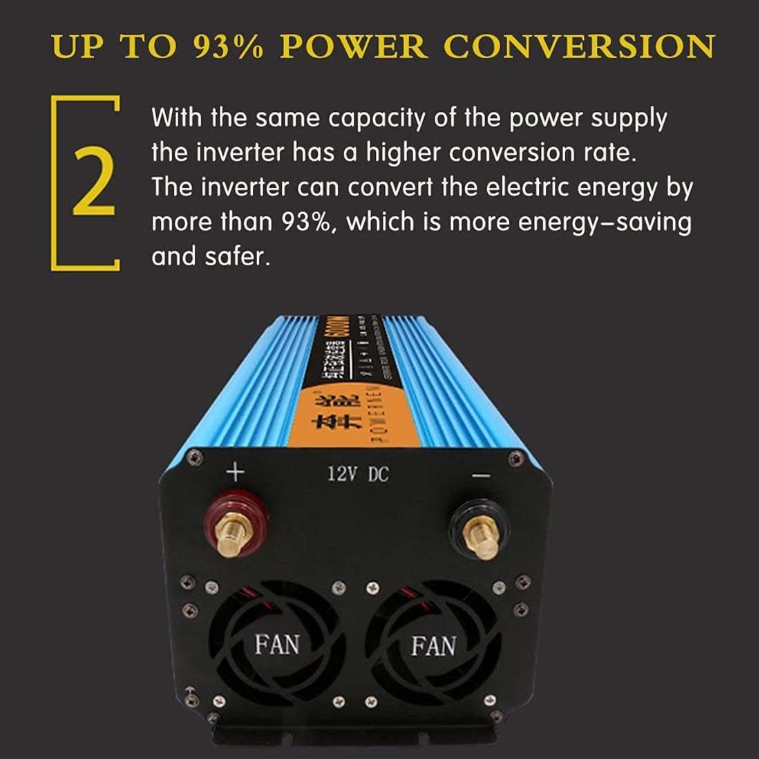 3000W/4500W/6000W/8000W Czysta Fala Sinusoidalna Przetwornica 12V 24V Do 220V 230V 240V Przetwornica Samochodowa Przetwornica Napięcia Dla Samochodów Kempingowych, Ciężarówek,4500W-12V