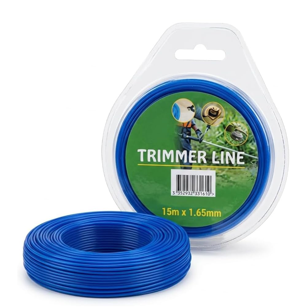 ZOPPER 1.65mm Strimmer Line 15m – Universal Nylon Trimmer Cord for Petrol & Electric Trimmers – Heavy Duty Strimmer Wire for Grass & Weed Cutting – Blue