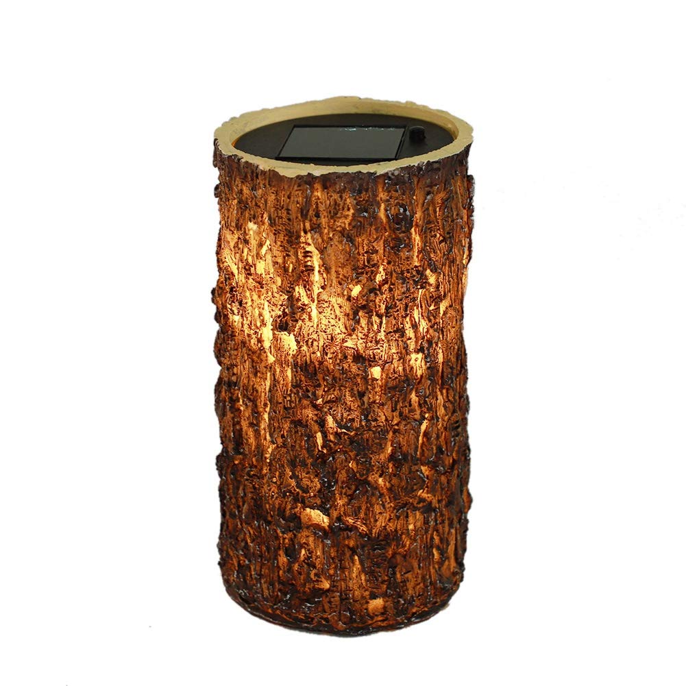 Dilwe Solar Stump Light - Solar Stump Light Landscape Column Candle Warm White Lamp Outdoor Lawn Garden Yard