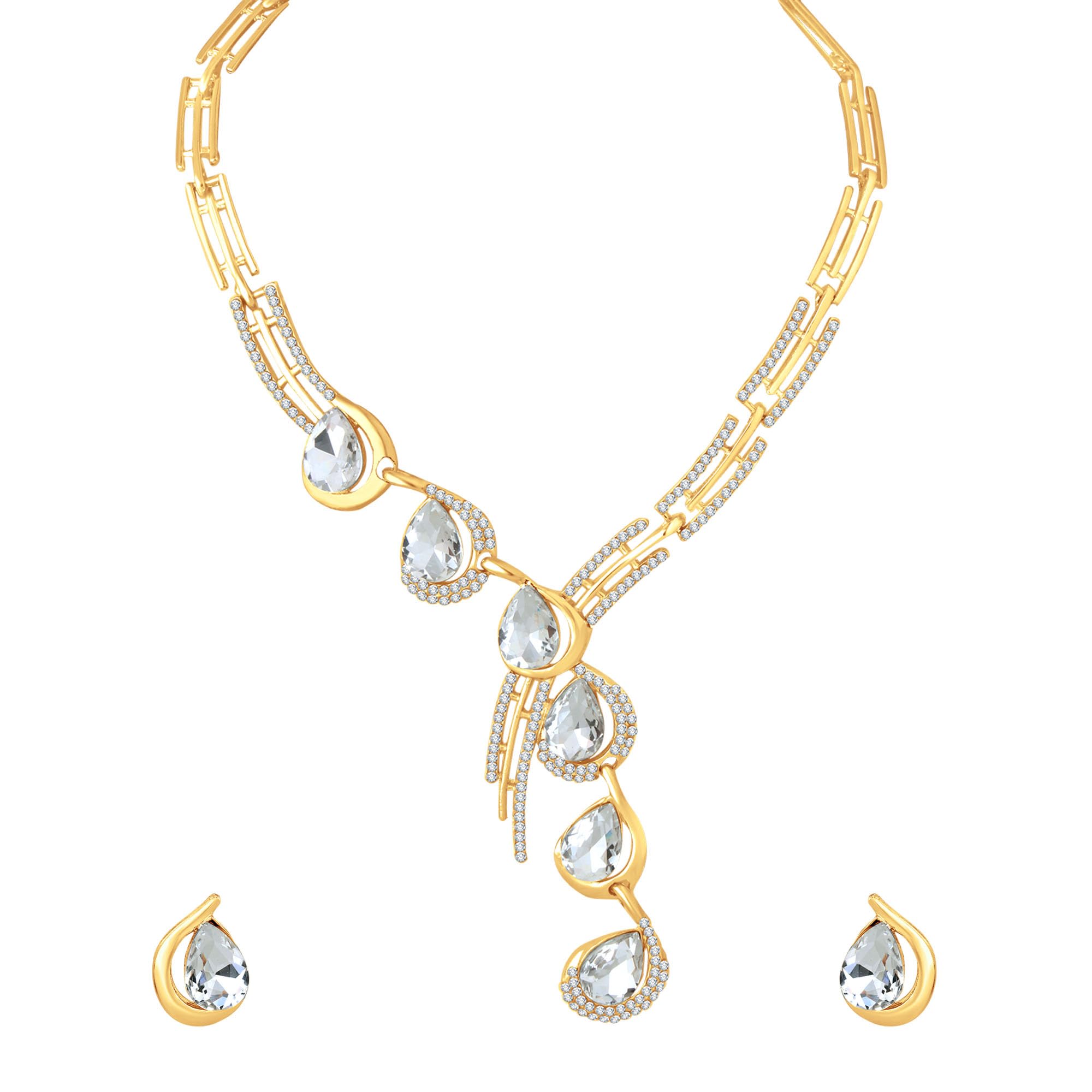 Atasi International Silver Plated Ruby Red (Maroon) Crystals American Diamonds Alloy Necklace Set with Earrings for Women | Stylish Jewellery for Party, Wedding and Festive Occasions (RMR5919) (B0DDJH6FPH) Amazon Price History, Amazon Price Tracker