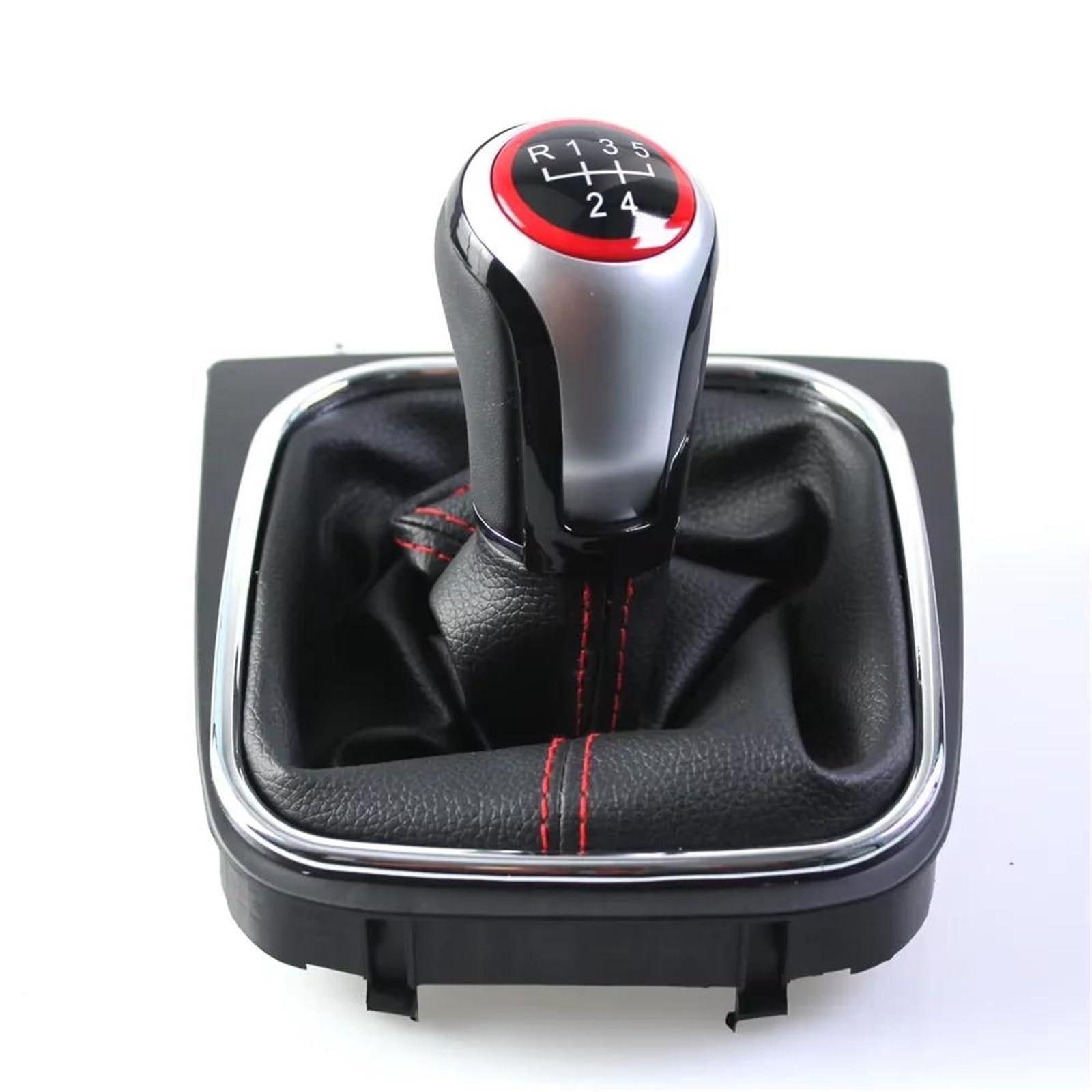 Fhuwaz 5 Speed Car Gear Knob For Golf 5 6 R32 Gti Gtd Mk5 Mk6 Jetta With Leather Gaiter Boot Cover Collar New Mt Speed Gear Shift Knob(5 Speed)