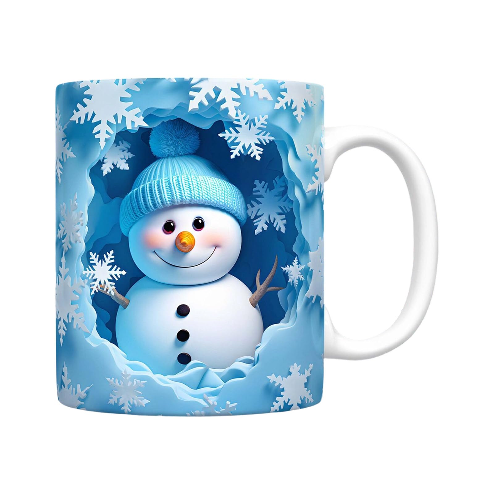 Xjdzineq Snowman Decorated Ceramic Mugs 350ml Dishwasher Safe Perfect for Teas Coffee Cocoas Snowman Christmas Ceramic Mugs