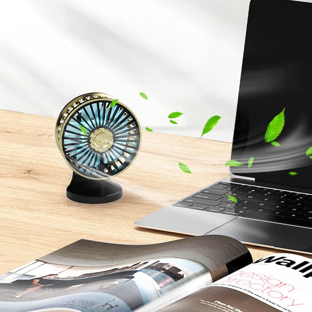 Ventilatore USB Per Auto Xuenair A 3 Velocità Con Luce Colorata E Rotazione 360°, Motore Brushless Silenzioso