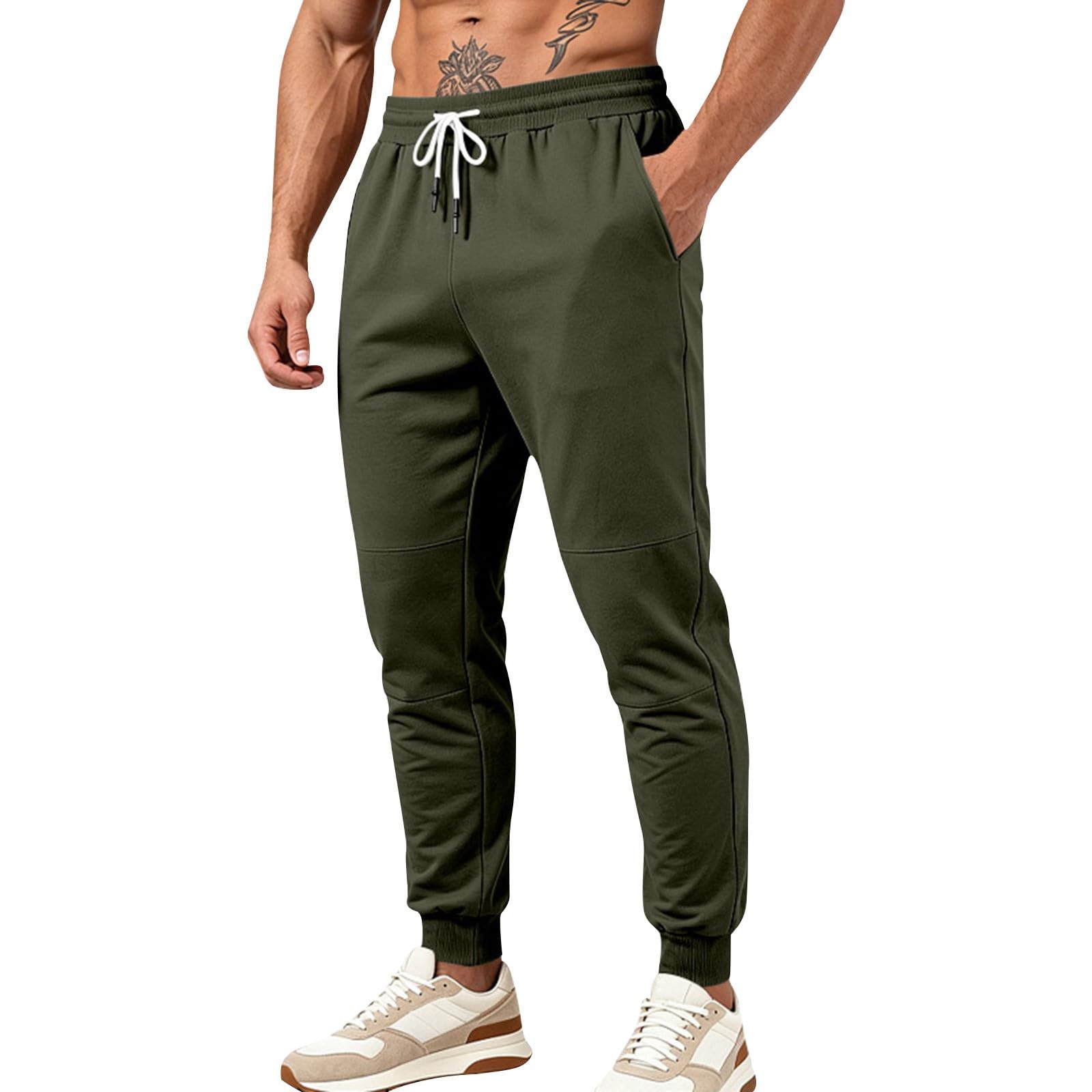 Pantaloni da jogging da uomo, extra lunghi, vita elasticizzata, pantaloni
