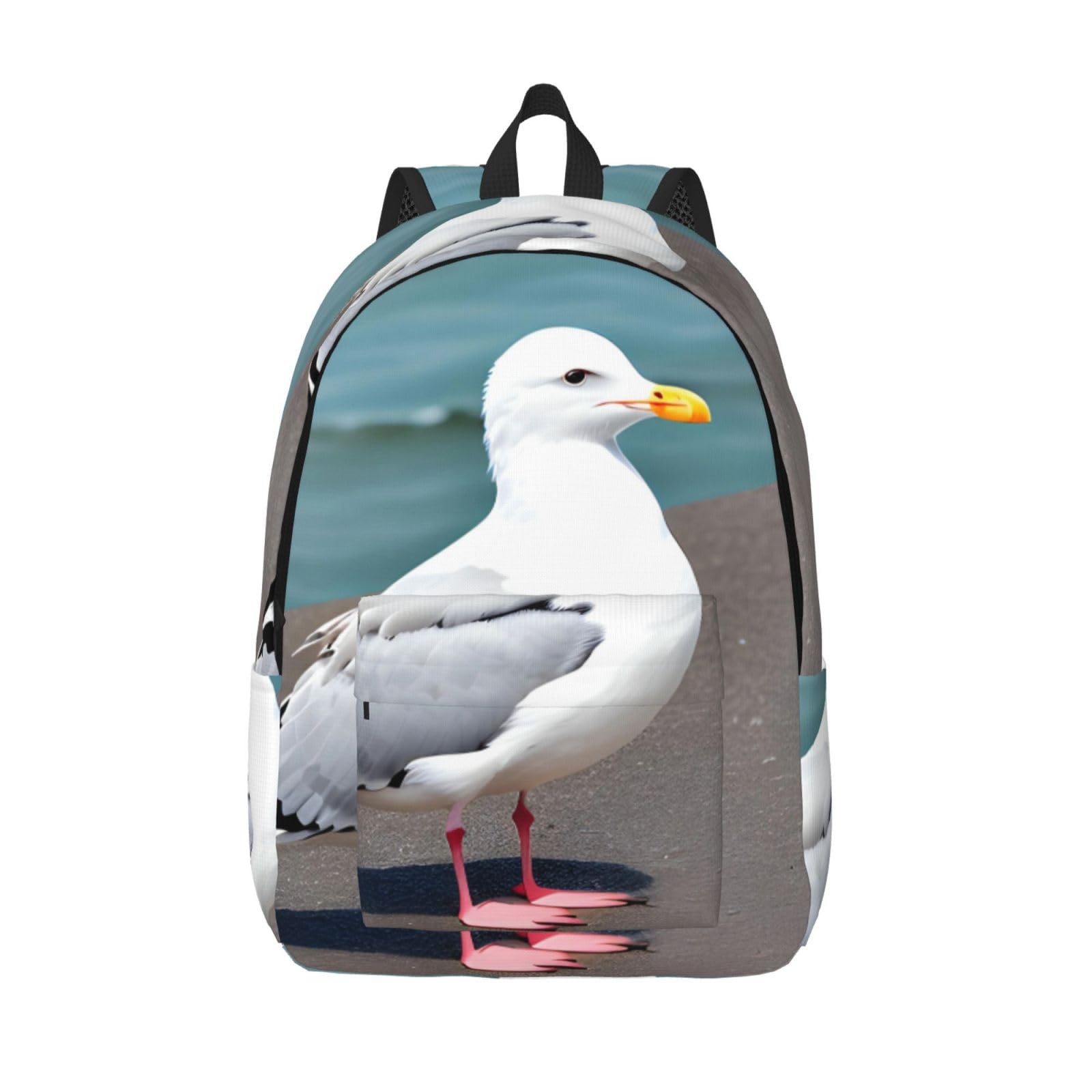 GaxfjRu Cute seagull Water-Resistant Backpack - Laptop-Friendly Bookbag for Men â€“ Versatile Travel Backpack with High Capacity
