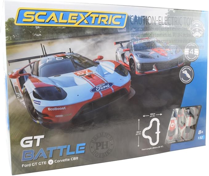 Scalextric/Premium Hobbies Sports Car Challenge - GT VS Corvette 1:32 Scale Slot Car Race Set C1444T