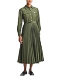 Womens Kenza Cotton Poly Poplin Pleated Shirt Dress