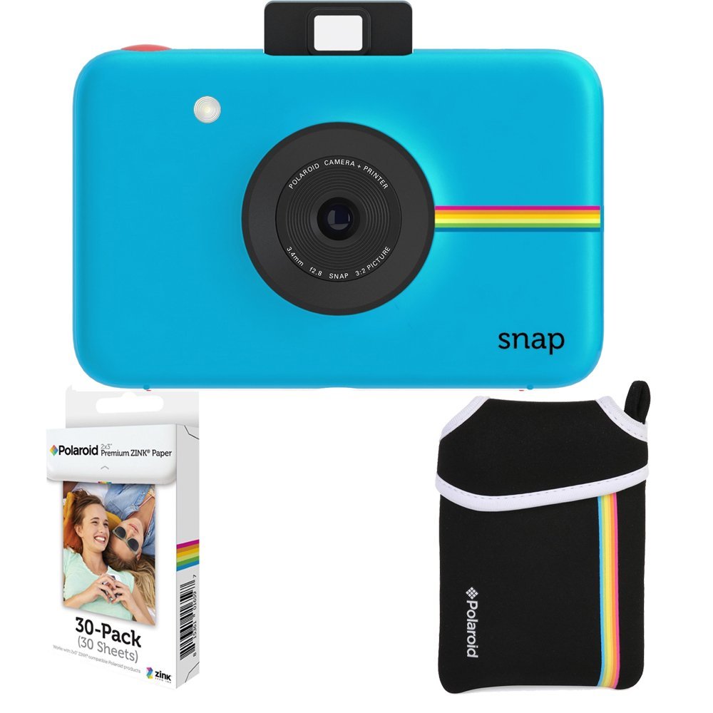 Polaroid Snap Instant Camera + 2x3 Zink Paper (30 Pack) + Neoprene Pouch