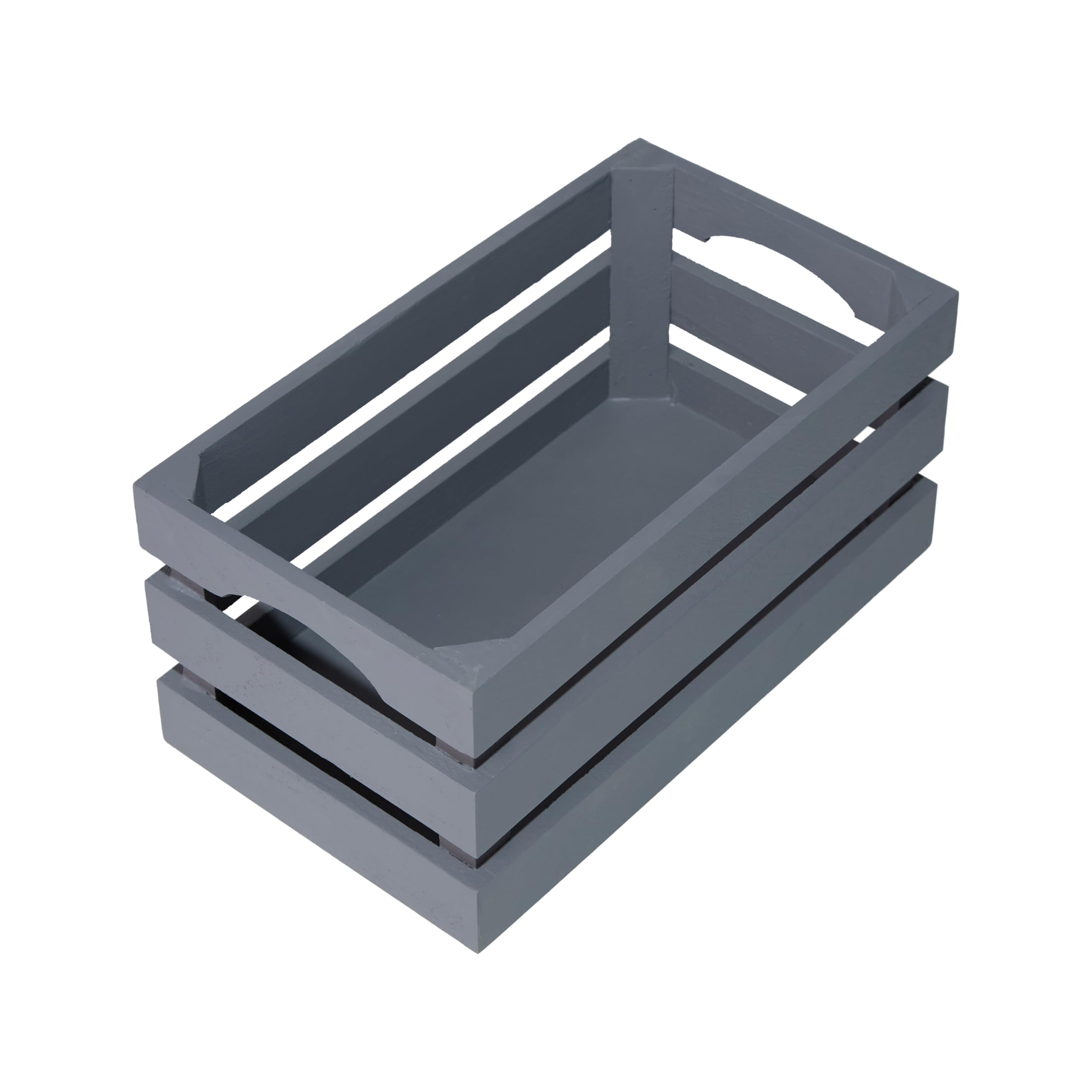 Wickerfield Grey Great Value Wooden Crates Retail Display Tray Wooden Storage Box Shelves Racks Gift Hamper (, Small)