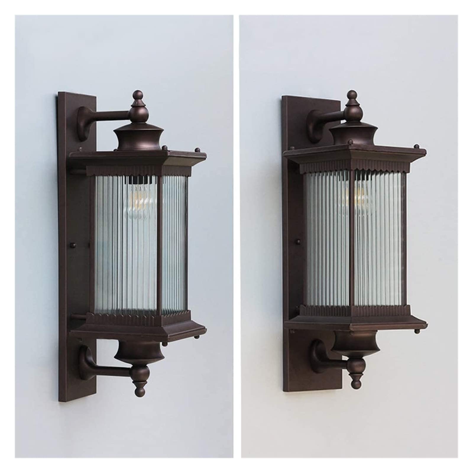 Courtyard Light Square 1-Lumière Mur Lanterne en Verre Vintage Extérieur Étanche Applique Murale Anti-Pluie Applique E27 Socket 58cm Lampe Luminaire pour Villa Jardin Patio Terrasse Balcon Comfortable