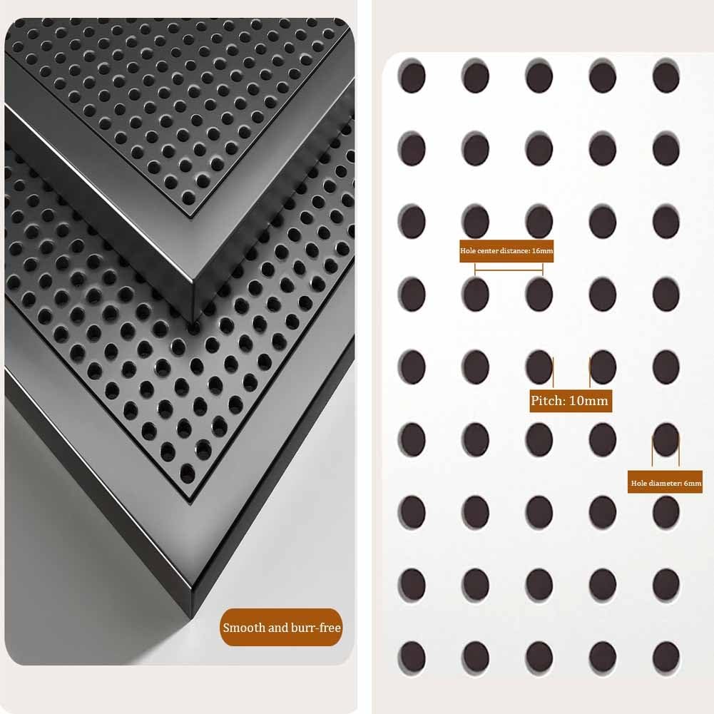 Pannelli Forati In Metallo Per Organizzazione Garage - Pannello Forato Da Parete, Pannello Portautensili Pannello Forato Resistente Per Organizzazione Ufficio, Sala Hobby, Cucina(nero,80X100 CM)
