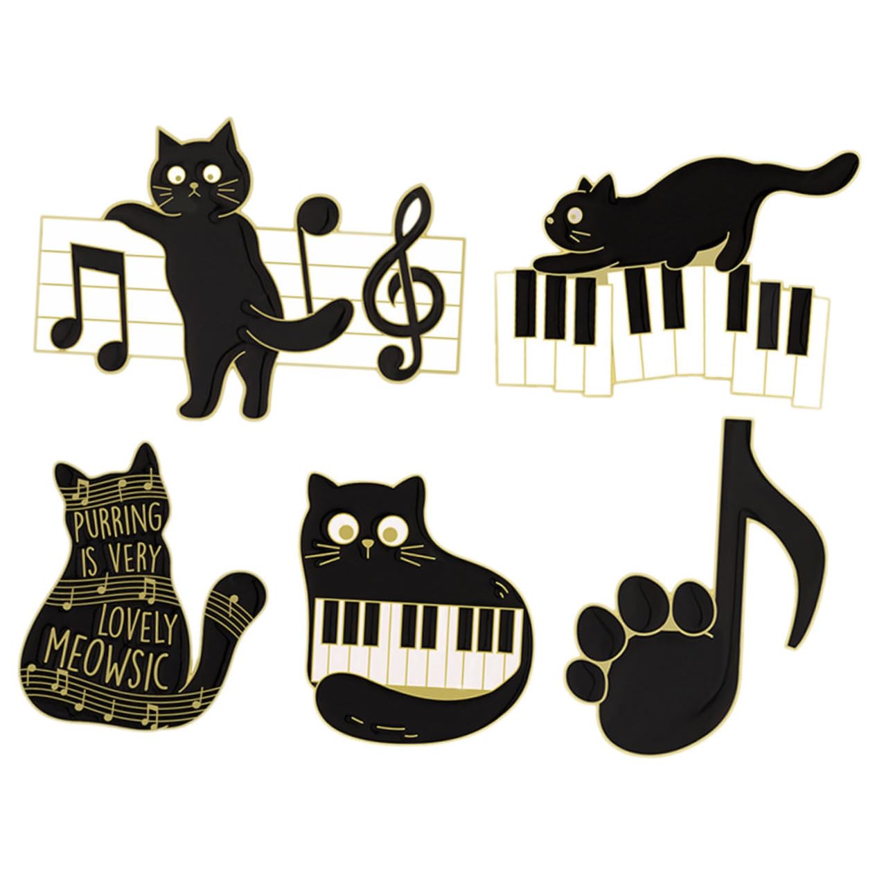 SHERCHPRY 25 Pz Spilla con nota musicale di gatto borsa posteriore per donna arredamento musicale spille da donna zaino perno zaini spilla animale lega decorare distintivo spillo bambino