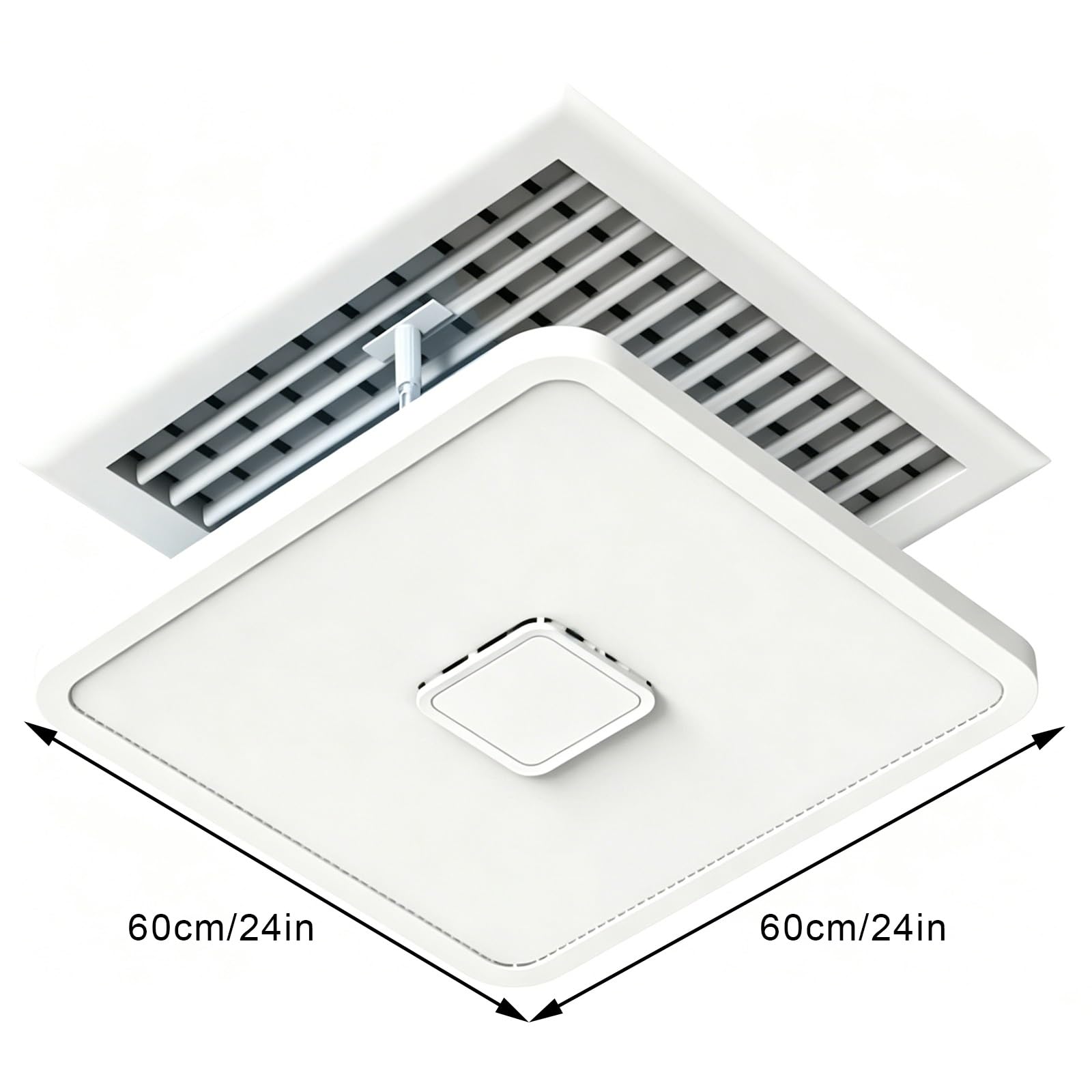 Deviatore Aria Condizionatore, Design a Doppio Strato, Anticondensa, Paratia per Condizionatore per Impianti di Climatizzazione Centralizzata | 60x60cm/24x24in