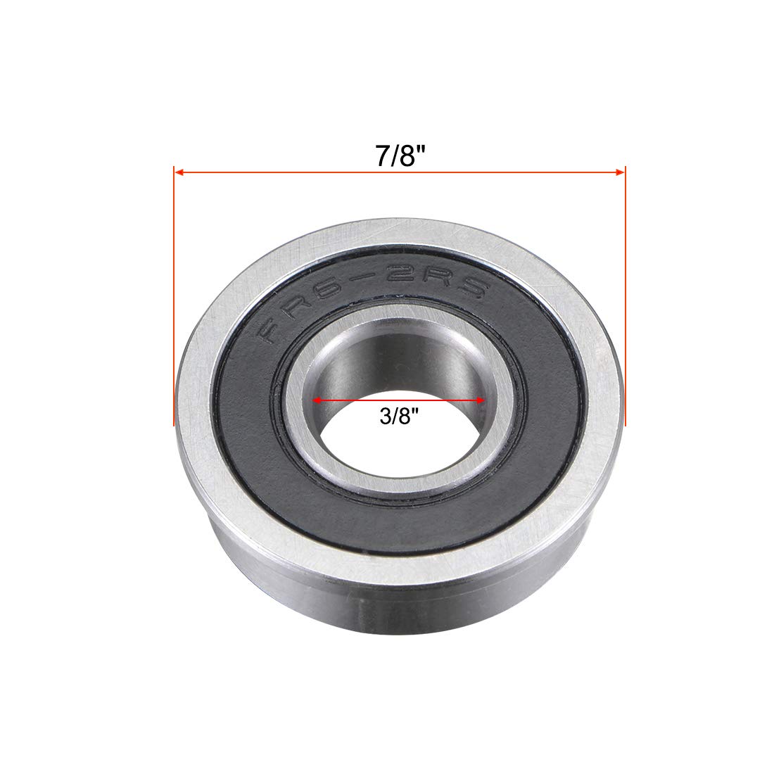 10 Roulements à Billes FR6-2RS 3/8" X 7/8" X 9/32" - Miniature, Marque Uxcell