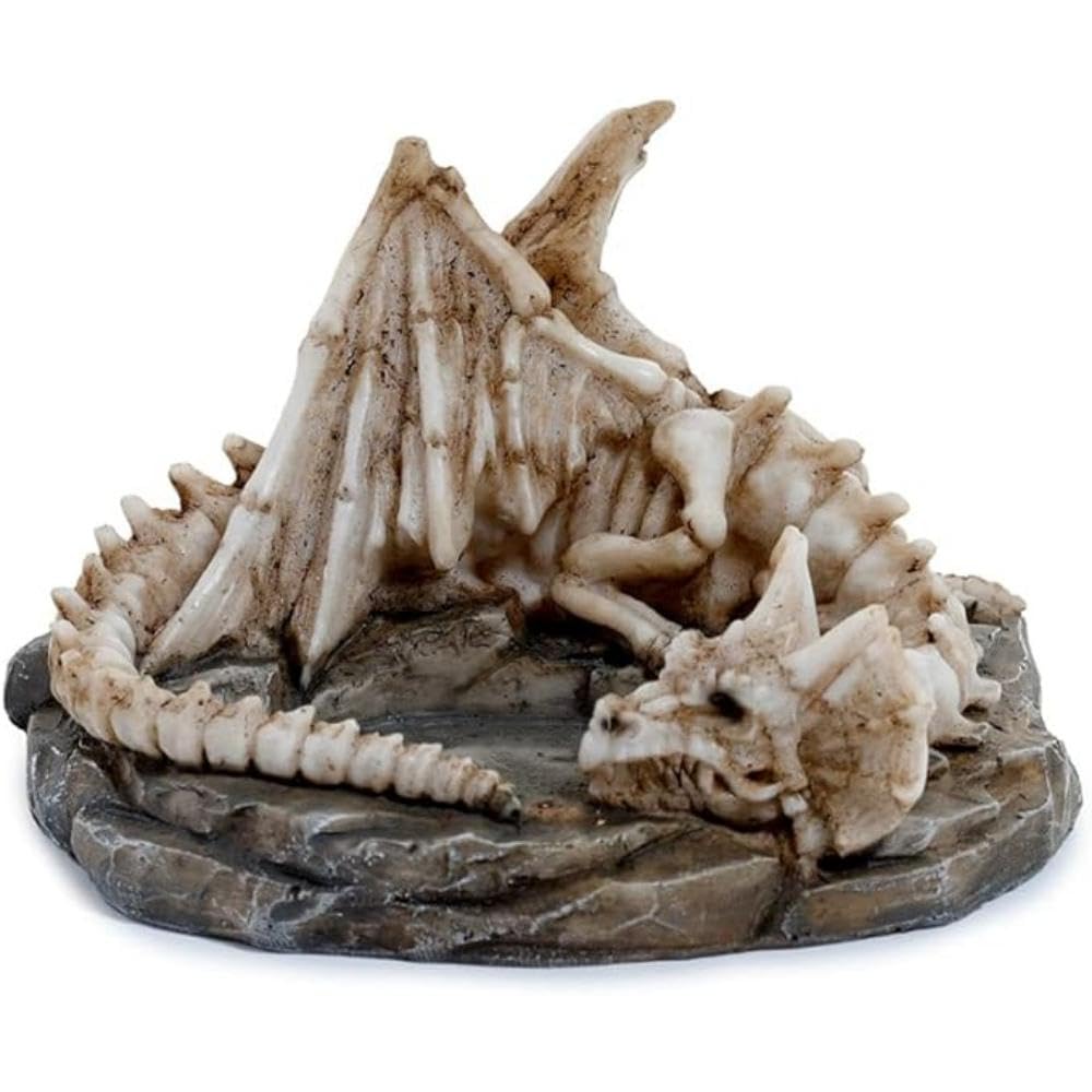 Puckator Multicolored Shadows Of Darkness Sleeping Bones Dragon Skeleton Tea Light Candle Holder - Living Room Accessories - Dragon Themed - Home Decoration Ornaments - Candle Holder Table Centrepiece Decoration