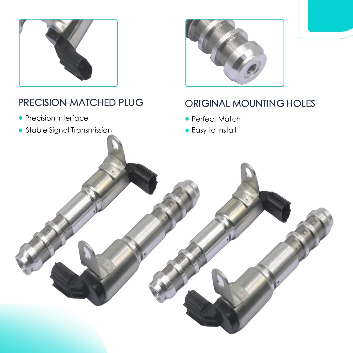 4PCS Engine Variable Valve Timing (VVT) Solenoid Compatible With BUICK CADILLAC CHEVROLET GMC PONTIAC SATURN Replaces 12586722 12588943 12615613 12626012 12636175 04-16