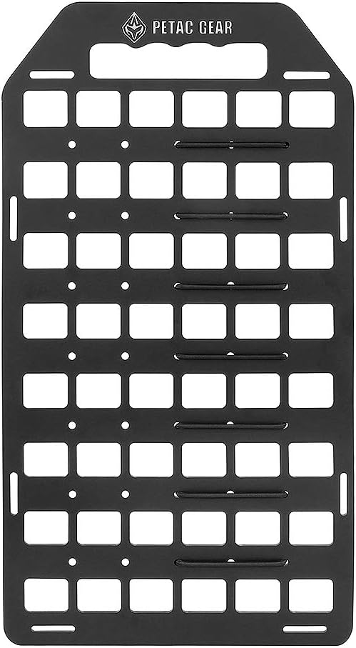 PETAC GEAR Rigid Insert MOLLE Panel Portable Gear Organizer with Carry Handle Backpack Bag Tactical Equipment Storage Pouches Holsters Holder Gun Rack Mount