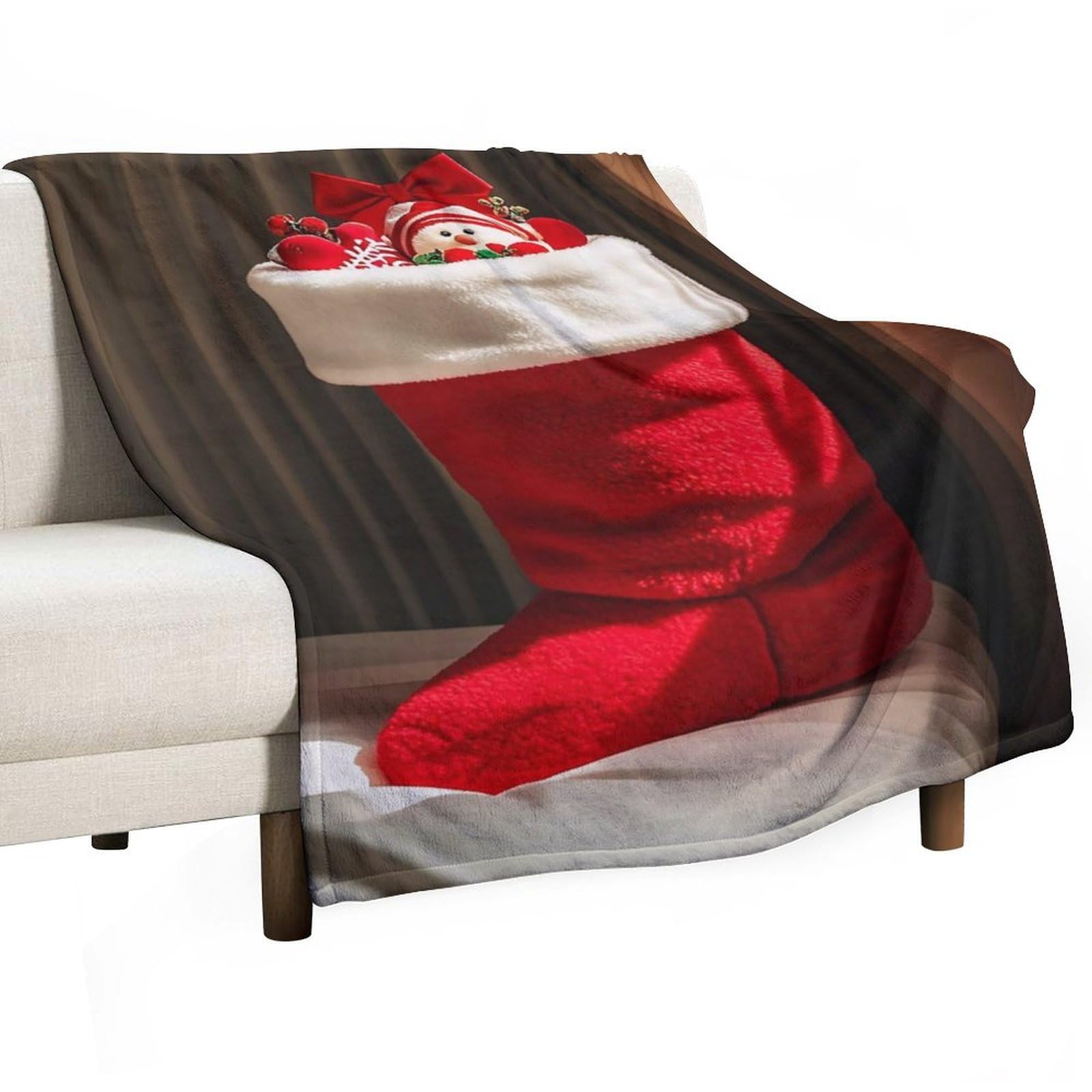Couverture en flanelle bas de Noël plaid doux 102x152cm