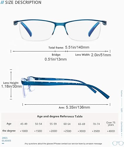 Miniatura 4 de AJYADO Gafas de lectura con bloqueo de luz azul, 2.25 para lectores de computadora, hombres y mujeres, anteojos de aumento anti-rayos azules,