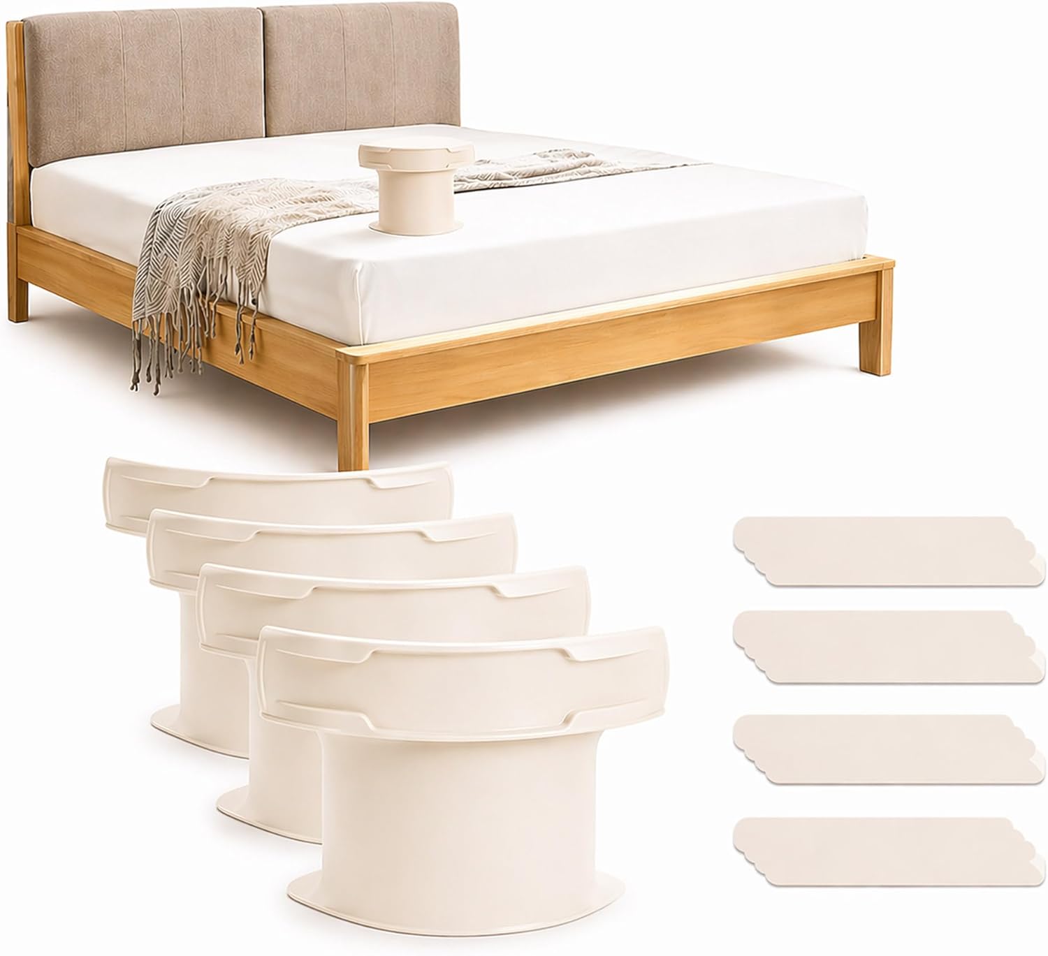 Bed Sheet Holders with Lock Strips – Sheet Straps & Fitted Sheet Clips for Corners, Heavy Duty Bed Sheet Grippers & Mattress Sheet Grippers to Keep Sheets on Bed, Fits King Queen