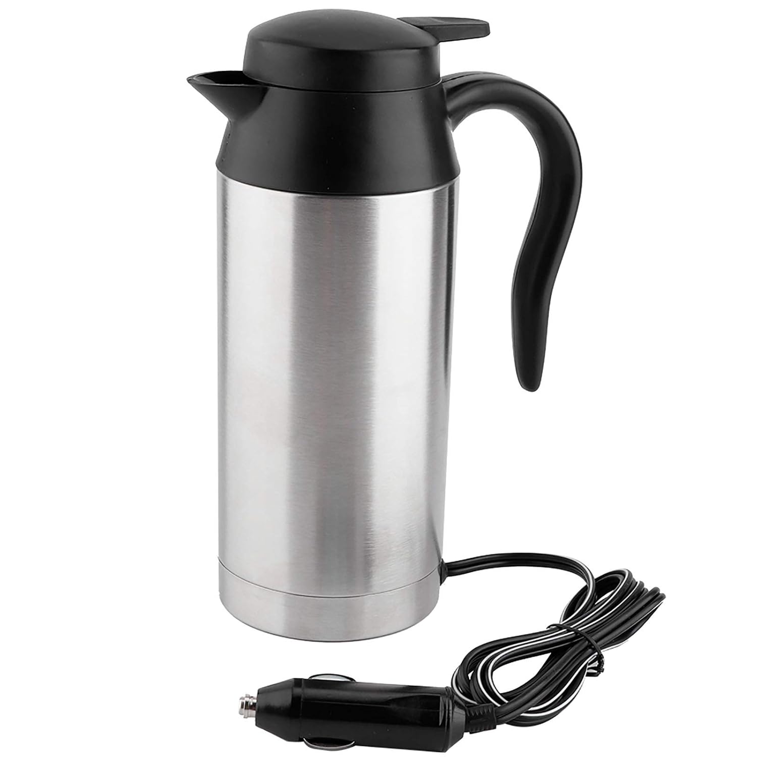Car Kettle Boiler, 750ML 12V Hot Water Kettle, Portable Stainless Steel Car Electric Kettle