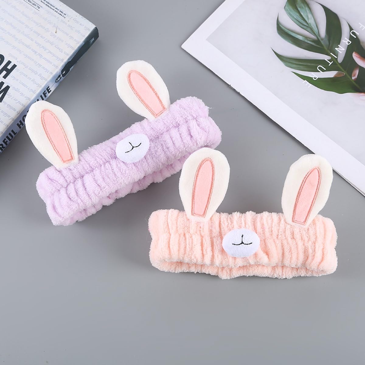 Plush Makeup Facial Bunny Headband For Girls & Women | Soft Elastic Face Wash & Cosmetic Hair Band (Pack of 1, Free Size)-image-3