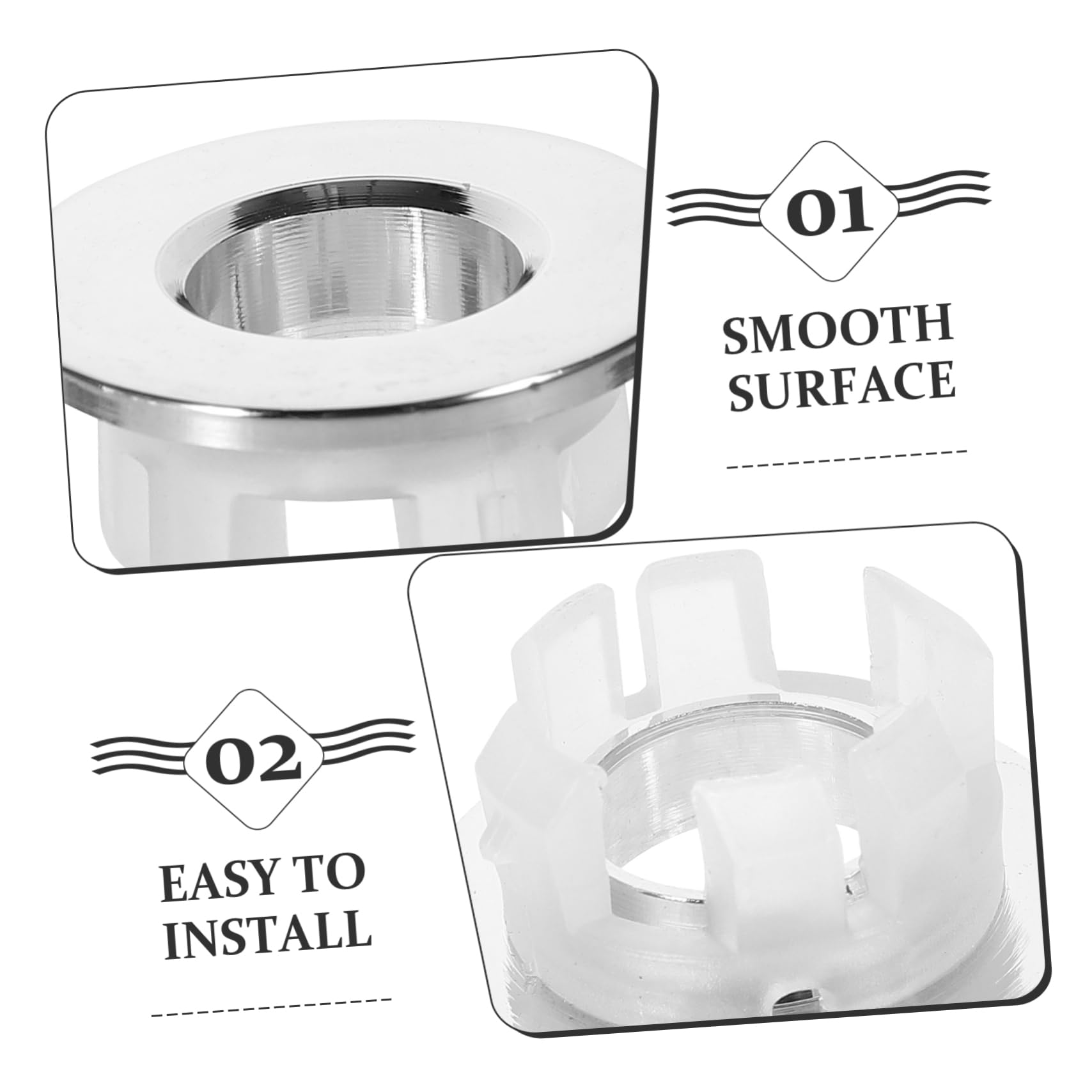 Veemoon 20pezzi Copertura Per Troppopieno Lavabo Per Bagno e Cucina Anelli Decorativi Per Scarico Lavabo Resistente e Facile Da Installare Adatto Diversi Modelli Di Lavelli
