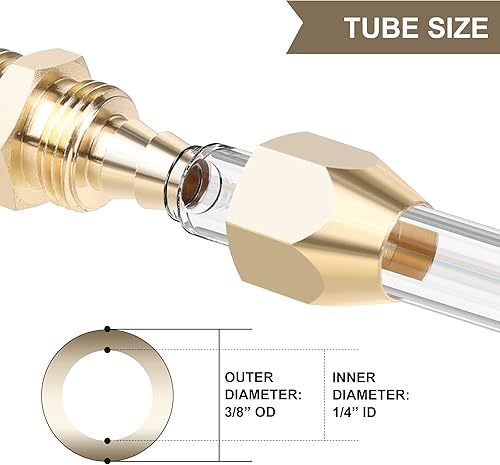 Miniatura 3 de Hromee 4 piezas de accesorios reutilizables de latón macizo para manguera de poliuretano PU de identificación de 14 pulgadas, accesorios de