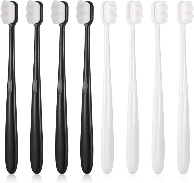 Fuyamp 8 Pieces Extra Soft Toothbrush for Sensitive Gums and Teeth,Soft Micro Nano Toothbrush Manual Toothbrush with 20000 Soft Bristles for Fragile Gums in Adult Kid Children