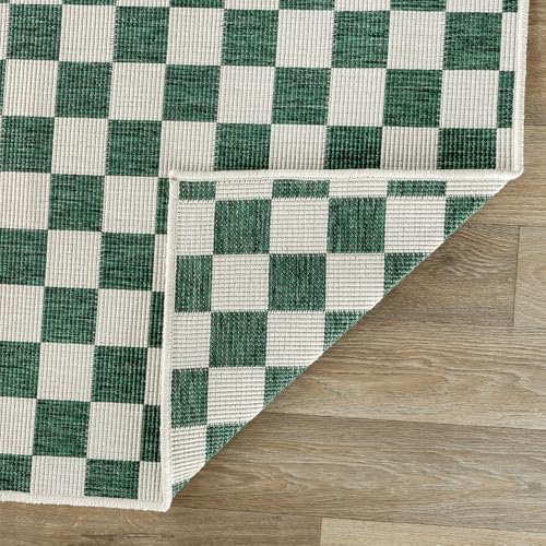 Tapete verde reversible resistente para interior y exterior 2 x 7 ft miniatura 5