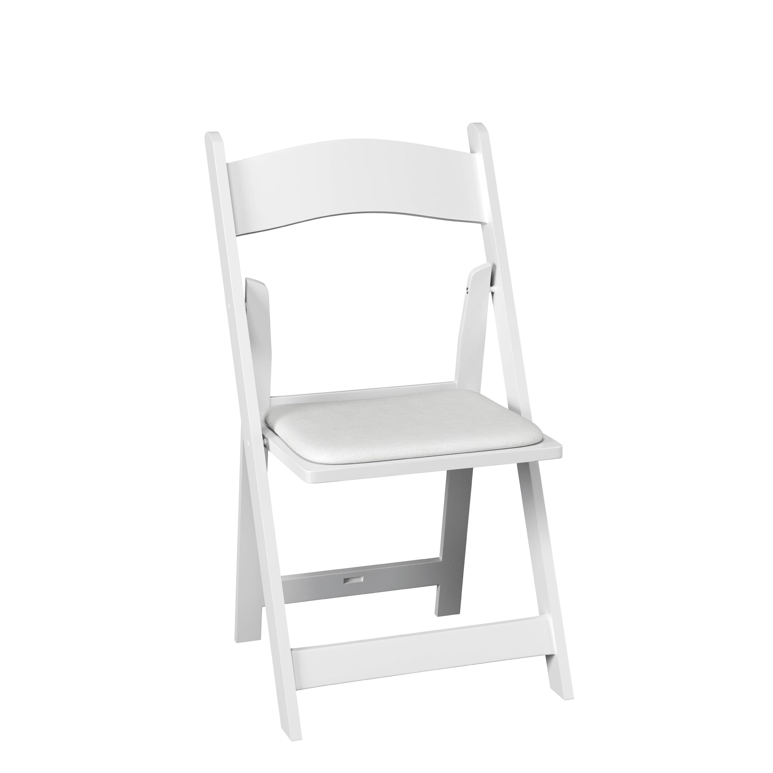 White Resin Stackable Folding Chair - Comfortable White Foldable Chair - Folding Chairs with Padded Seats - Indoor/Outdoor Folding Chairs for Events - Lightweight Foldable Chairs (1 Pack)