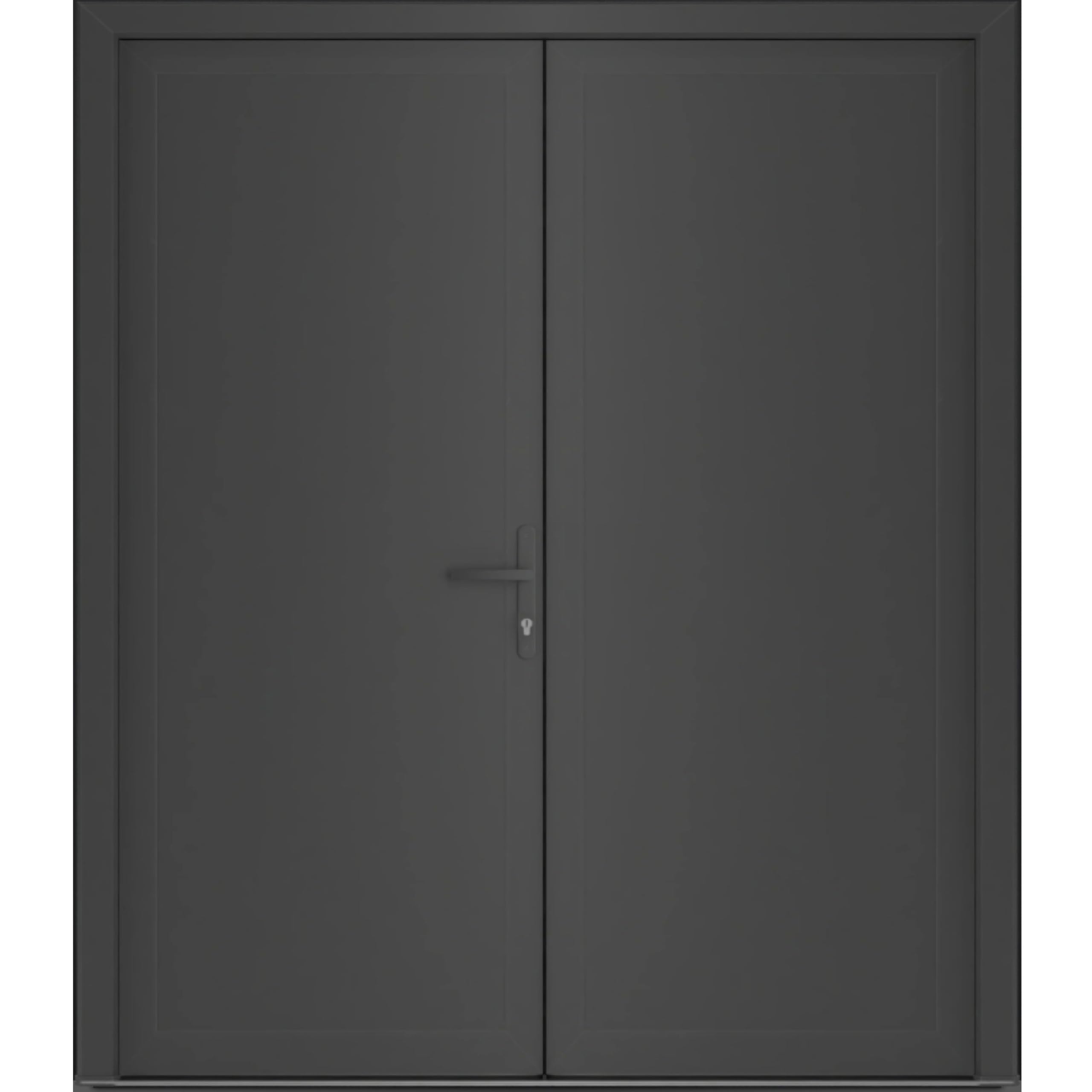 Front Exterior Prehung Metal-Plastic Double Doors/MANUX 8111 Antracite/Entrance Patio Garage 72" x 80"