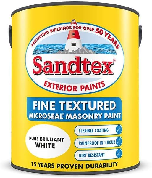 Sandtex Fine Textured Masonry Paint Matt Magnolia 5L Amazon.co.uk DIY & Tools