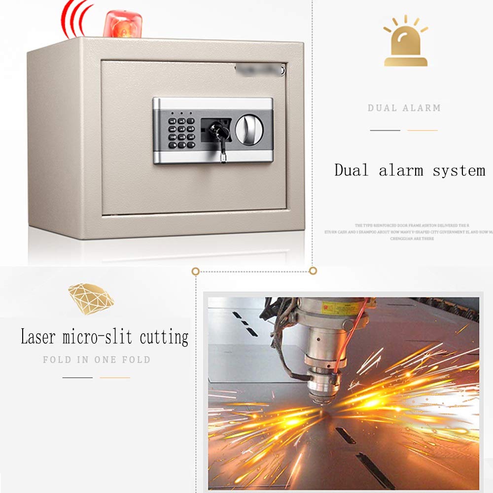 Casseforti elettroniche, cassaforte da 30 cm per ufficio domestico, mini cassaforte interamente in acciaio, armadietti portadocumenti a muro per computer portatili, gioielli, armadietto portadocumenti