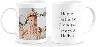 Hippowarehouse Personalised Mug for Him for HerText Photo Printed Collage Design Logo Customised Gift Cup 10oz Various Options Mothers Fathers Day Coffee Cup Kitchenware Mum Dad Friends Funny