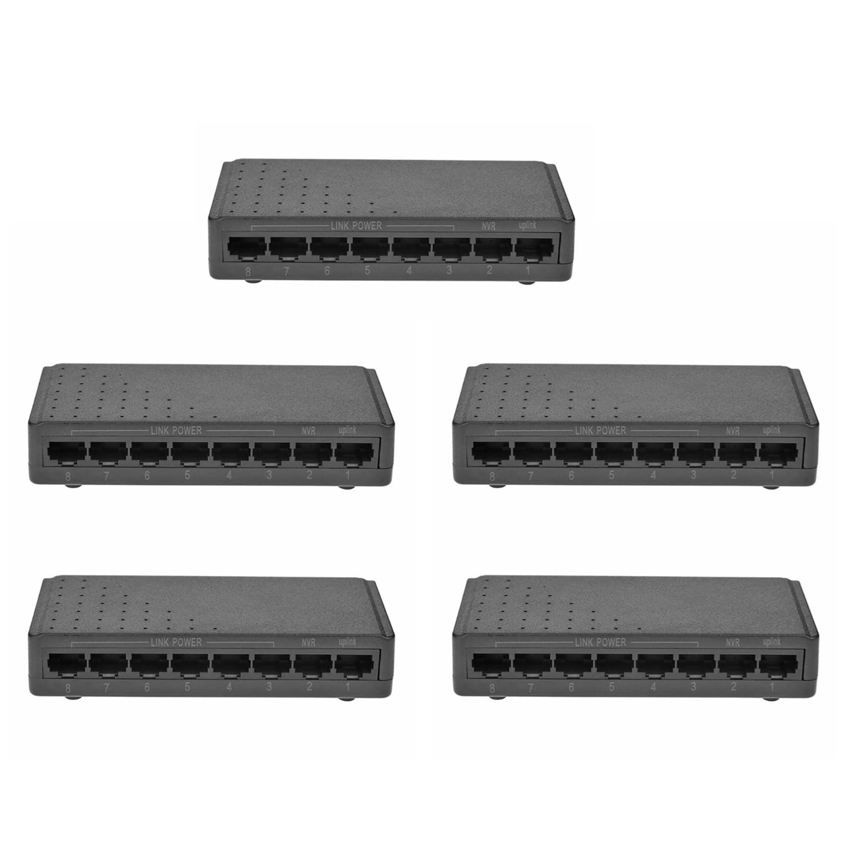 5X 8 Porte 6 + 2 Switch Poe Iniettore Power al RJ45 di Rete della Famiglia Ethernet 10/100M per Telecamere Adattatore di Alimentazione