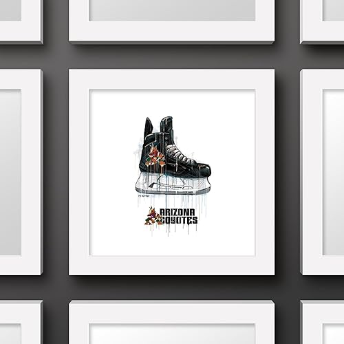 Miniatura 2 de Trends International Gallery Pops NHL Arizona Coyotes - Arte de pared de patín de goteo, versión enmarcada blanca, 12 x 12 pulgadas