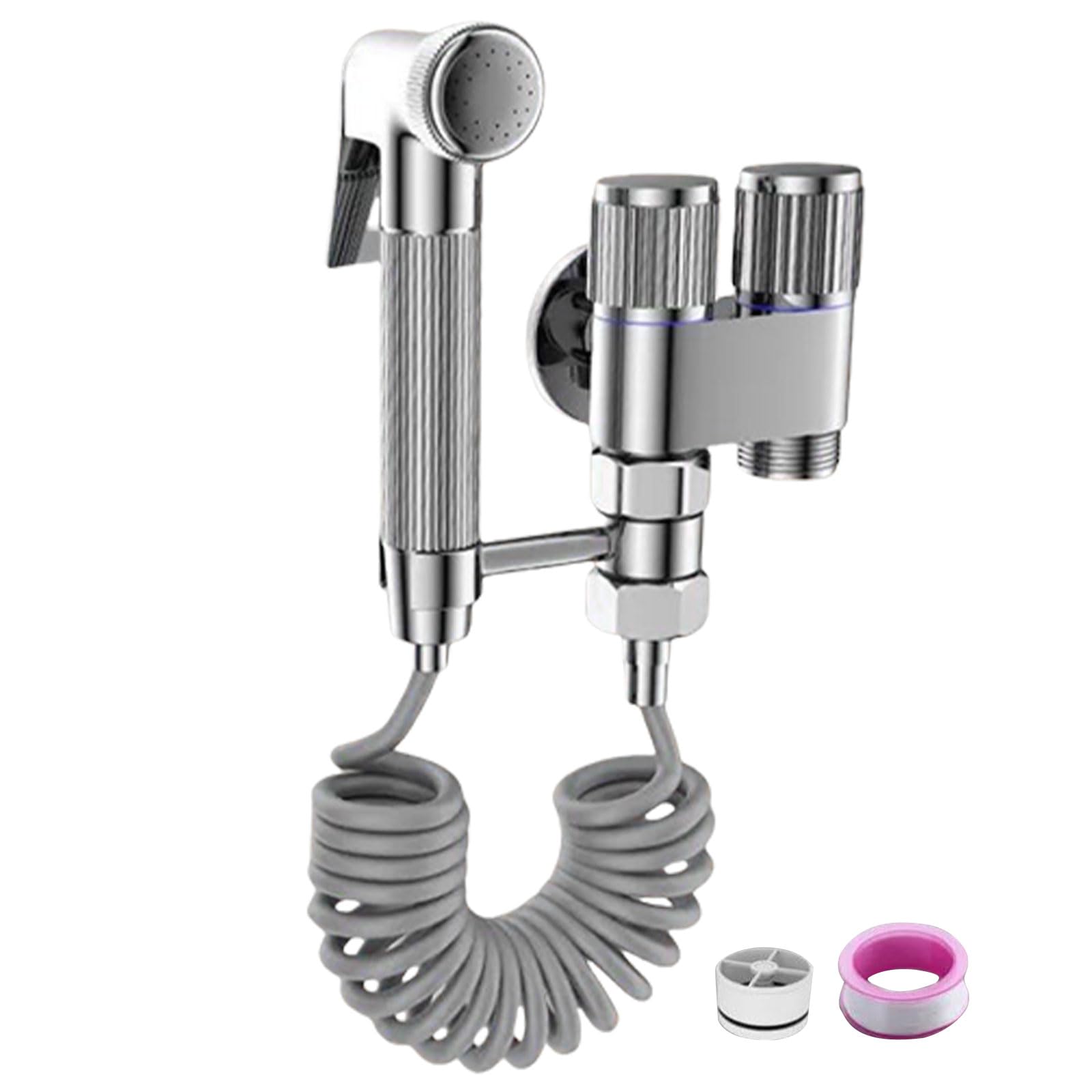 Msioytog Women's Electroplating Color Multiunctional Handheld Bidet Sprayer Set For Toilet With Double Control Valves & Hand Shower Attachment Simple Installs Bidet Attachment