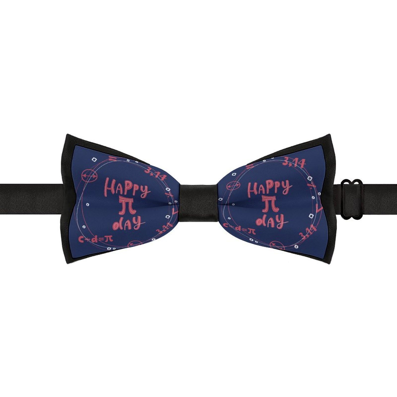 GoasNei Funny Pi Day Spiral Pi Math 3.14 Bow Tie for Men Adjustable Necktie Funny Tie Neck Ties for Weddings Party