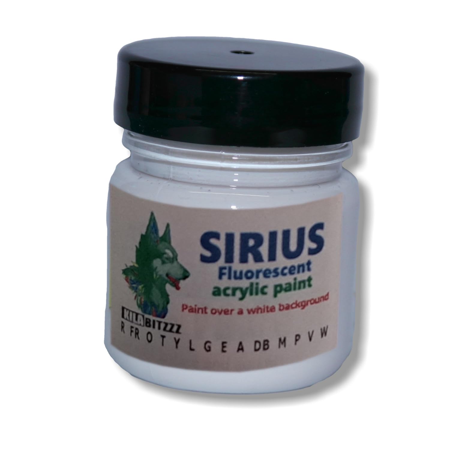 Zuperpaint White Sirius Fluorescent Glow Acrylic Premium Paint. Select From 14 Cololurs (, 30Ml)