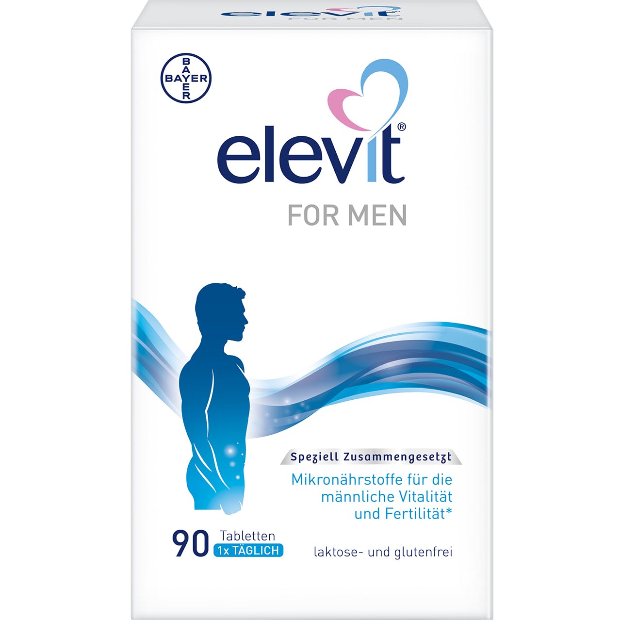 Elevit FOR MEN | zur Unterstützung der männlichen Vitalität und Fertilität | Mikronährstoffkomplex zur oralen Einnahme bei Kinderwunsch | 90 Tabletten