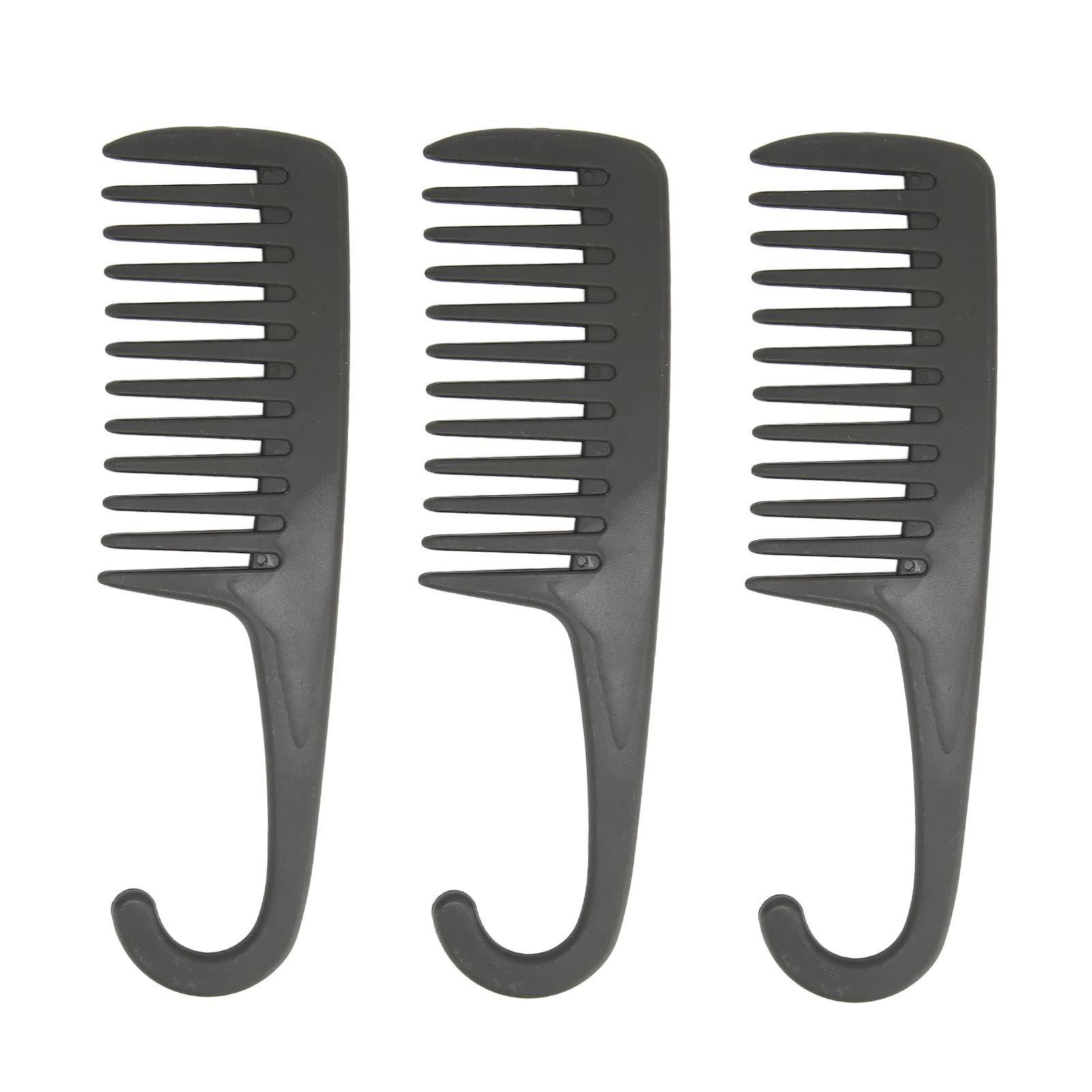 Hapivida 3Pcs Shower Comb With Hook, Wide Tooth Comb for Curls, Detangler Comb Set for Long Wet Dry Straight Hair