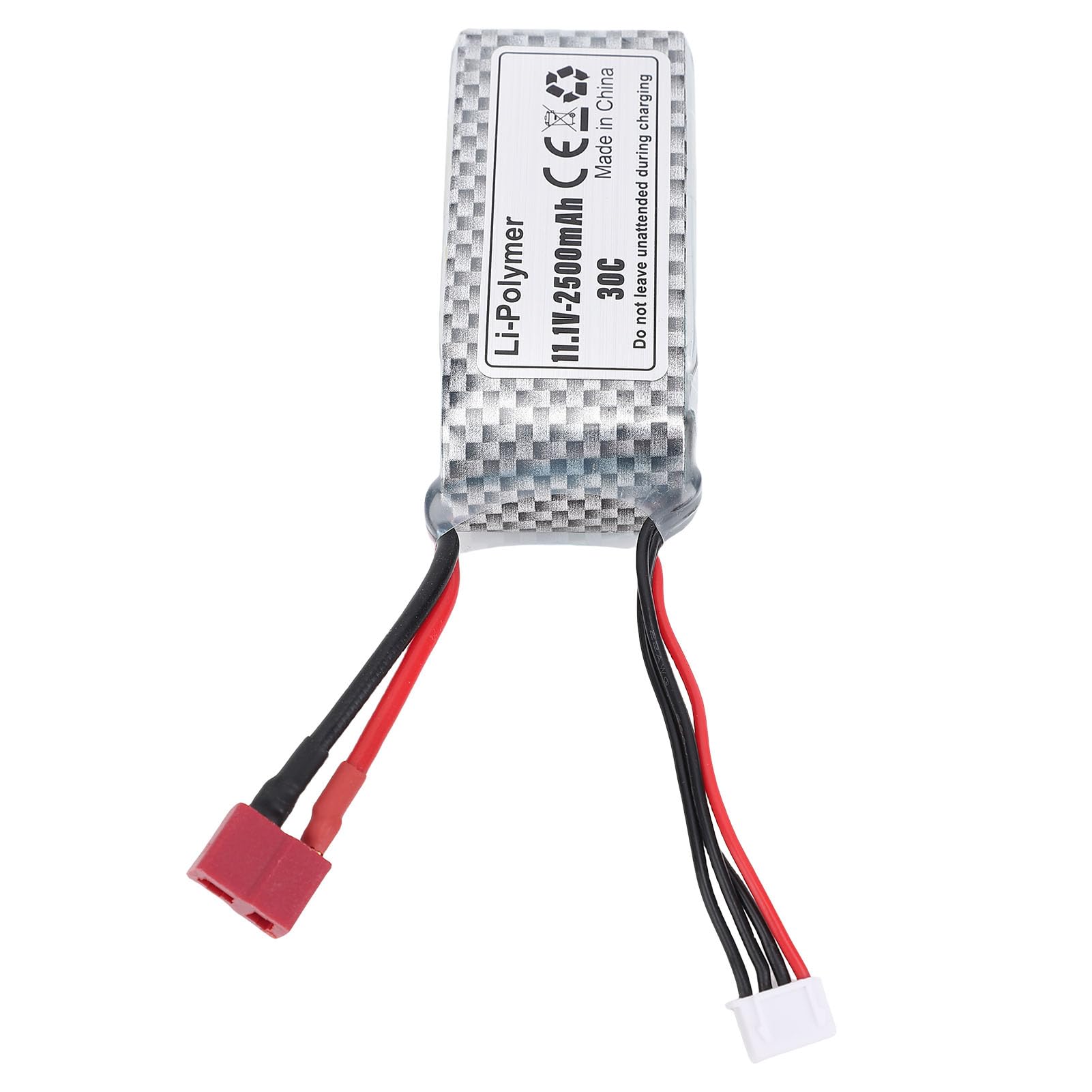 Batería de Barco RC de Alto Voltaje Recargable 2500mAh T Plug 3S, Aceleración Rápida para Coches y Barcos RC, Aplicable para Carreras y Escalada Li-Ion 11,1V 2500mAh