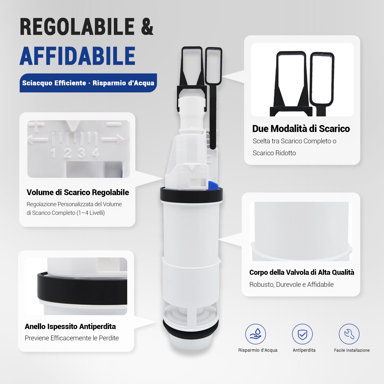 Empyreal, Valvola Scarico WC Sostitutiva per TECE Cassetta Standard 9820223